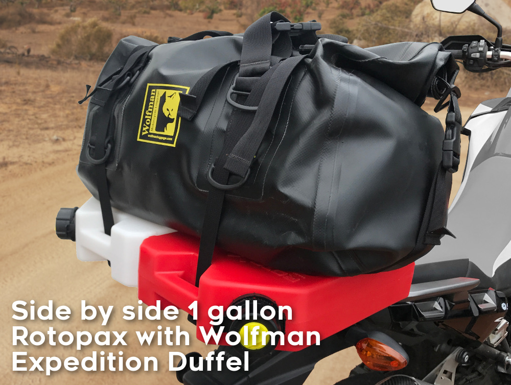 vstrom 1000 650 rear luggage rack wolfman expedition duffel dual rotopax